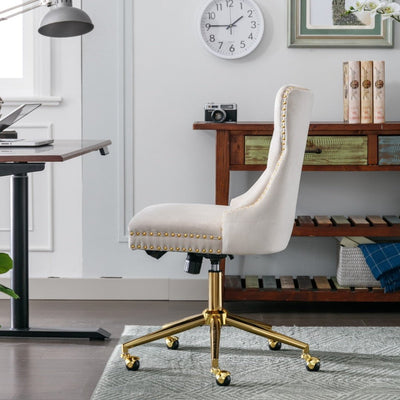 Velvet Home Office Chair- Beige Payday Deals