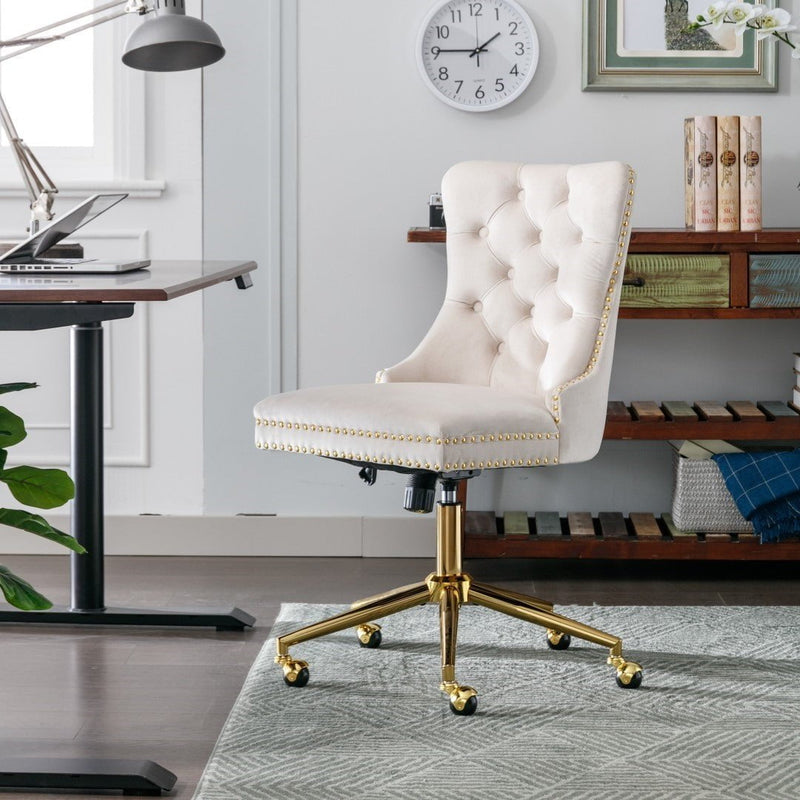 Velvet Home Office Chair- Beige Payday Deals