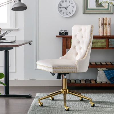 Velvet Home Office Chair- Beige Payday Deals