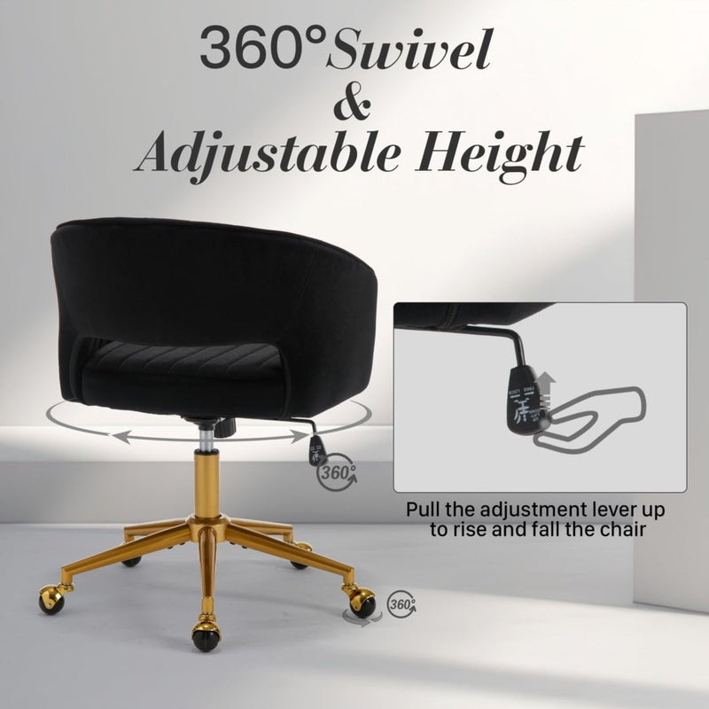 Velvet Home Office Chair- Black Payday Deals