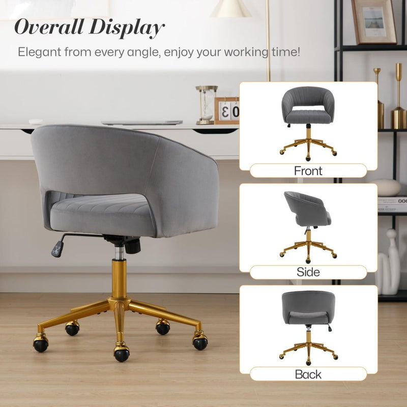 Velvet Home Office Chair- Grey Payday Deals