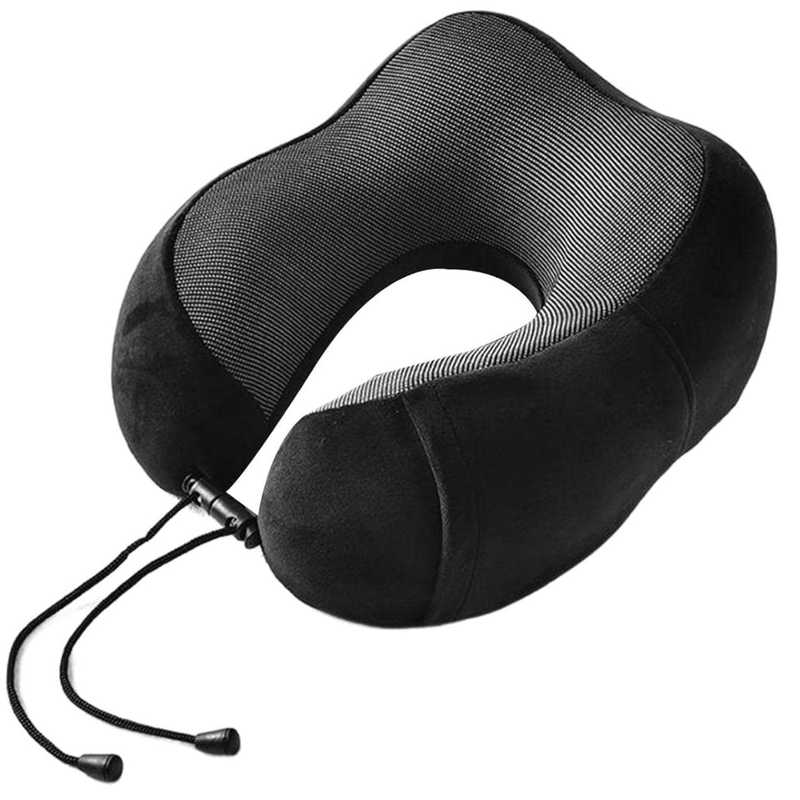 Velvet Memory Foam Neck Pillow Breathable for Travel Soft U Shaped Safety Payday Deals