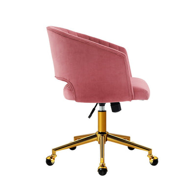 Velvet Office Chair Executive Computer Chair Adjustable Armchair Work Study Pink Payday Deals