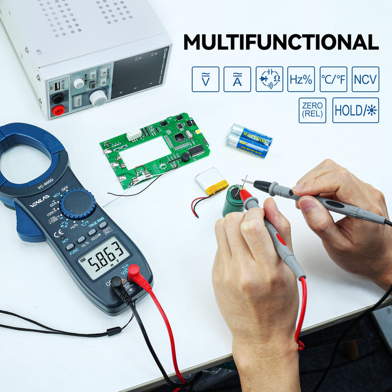 VENLAB Digital Clamp Meter 1000A T-RMS 6000 Counts AC/DC Current Multimeter Payday Deals