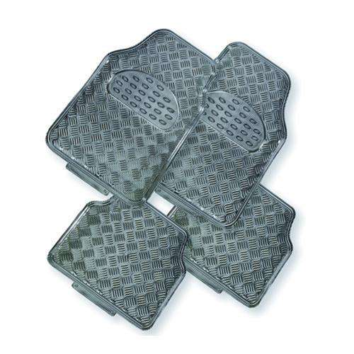 VENOM 4-Piece Car Mat - CARBON [Rubber/Aluminium Look] Payday Deals