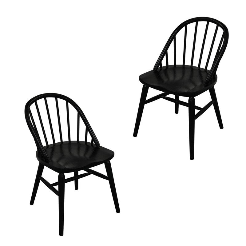 Vera Solid Oak Dining Chair - Set of 2 (Black) Payday Deals