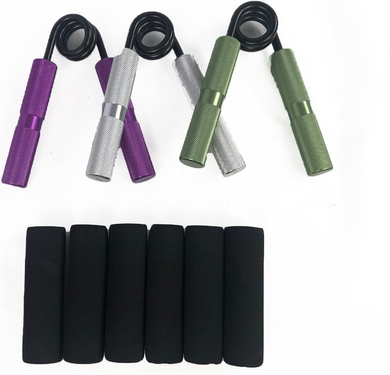 VERPEAK 3 Pack Metal Hand Grip Strengthener Set with Carry Bag (100lb Purple, 150lb Silver, 200lb Green) VP-HG-101-BT Payday Deals