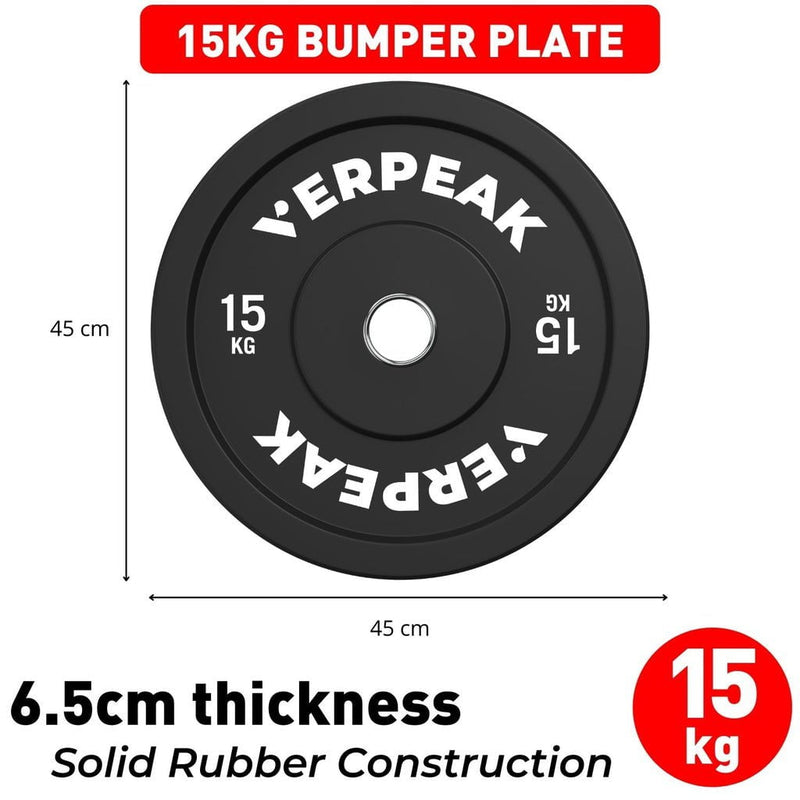 VERPEAK Black Bumper weight plates-Olympic (15kgx1) VP-WP-102-FP / VP-WP-102-LX Payday Deals