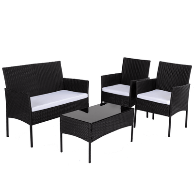 Ville 4-Seater PE Wicker Outdoor Lounge Sofa Set Payday Deals
