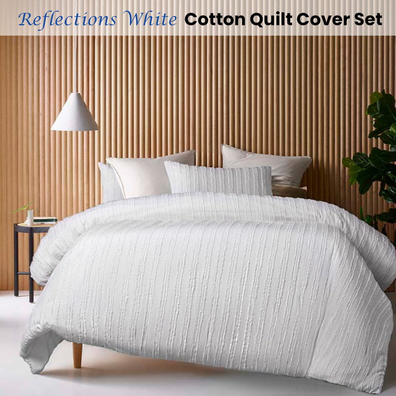 Vintage Design Homewares Reflections White Cotton Quilt Cover Set King Payday Deals