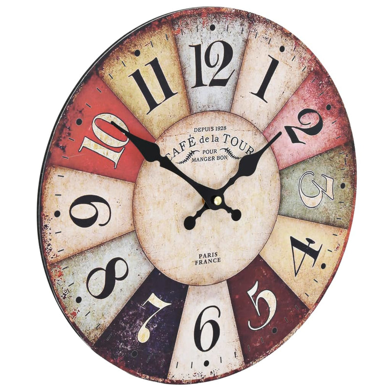 Vintage Wall Clock Colourful 30 cm Payday Deals