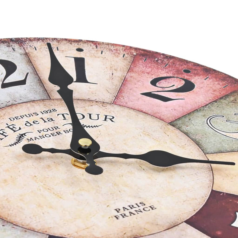 Vintage Wall Clock Colourful 30 cm Payday Deals