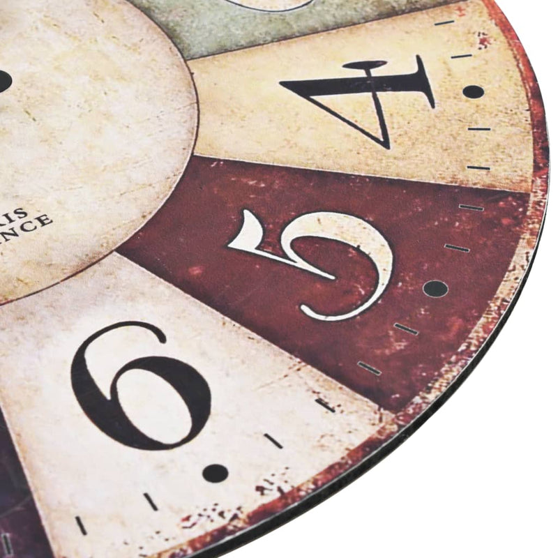 Vintage Wall Clock Colourful 30 cm Payday Deals
