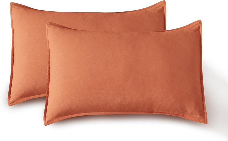 Vintage Washed Microfibre Sheet Set with 1 Pillowcase - Terracotta - King Single Payday Deals