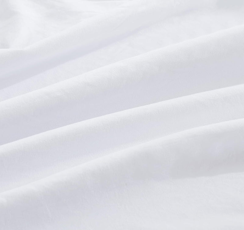 Vintage Washed Microfibre Sheet Set with 2 Pillowcases - White - King Payday Deals