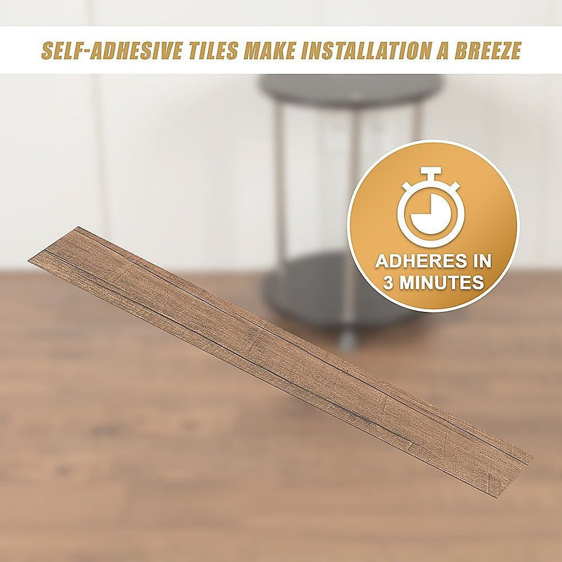 Vinyl Floor Tiles Self Adhesive Flooring Smoked Eucalyptus Wood Grain 16 Pack 2.3SQM Payday Deals