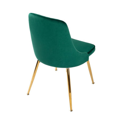 Viva Forever Set of 2 Green Velvet Dining Chairs – Art Deco Design with Gold Metal Legs Payday Deals