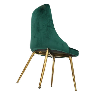 Viva Forever Set of 2 Green Velvet Dining Chairs – Art Deco Design with Gold Metal Legs Payday Deals