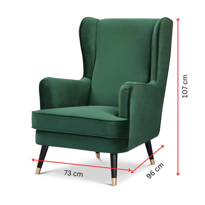 Vivian Accent Sofa Arm Chair Fabric Uplholstered Lounge Couch - Green Payday Deals