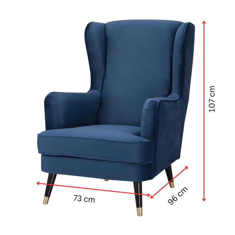 Vivian Accent Sofa Arm Chair Fabric Uplholstered Lounge Couch - Navy Payday Deals