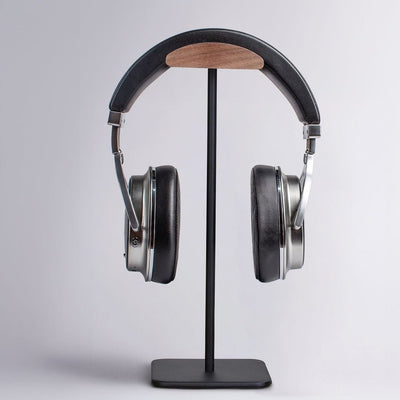 VOCTUS Walnut Wood & Aluminum Headset Stand (Black) Payday Deals