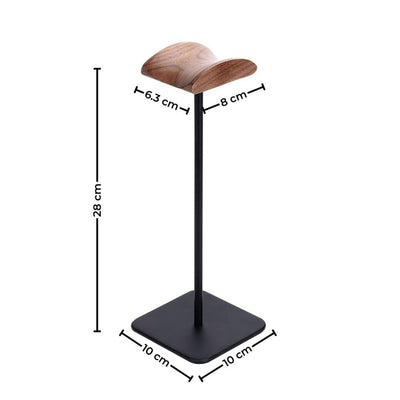 VOCTUS Walnut Wood & Aluminum Headset Stand (Black) Payday Deals