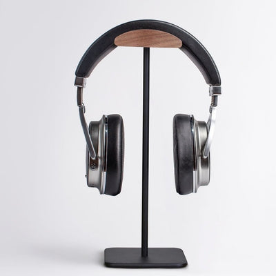 VOCTUS Walnut Wood & Aluminum Headset Stand (Black) Payday Deals