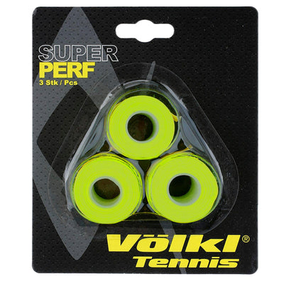 Volkl Super Perf Over Grip Neon Yellow Overgrip Tennis Squash Badminton - 3 Pack Payday Deals