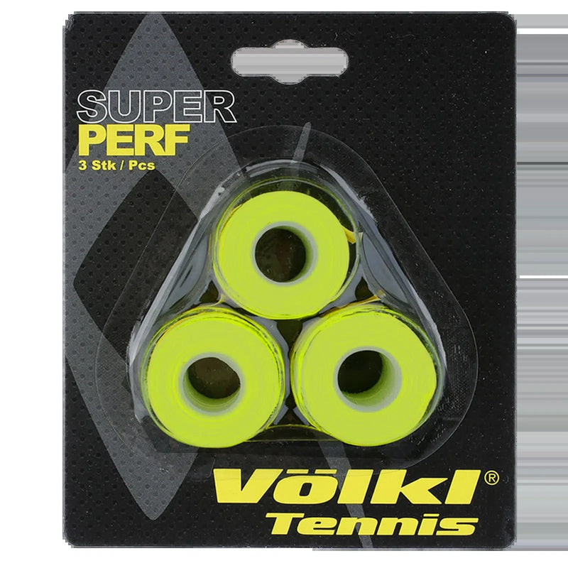 Volkl Super Perf Over Grip Neon Yellow Overgrip Tennis Squash Badminton - 3 Pack Payday Deals