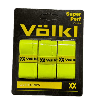 Volkl Super Perf Over Grip Neon Yellow Overgrip Tennis Squash Badminton - 3 Pack