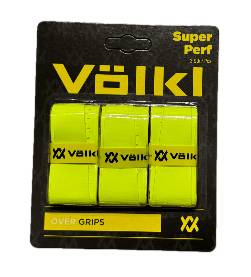 Volkl Super Perf Over Grip Neon Yellow Overgrip Tennis Squash Badminton - 3 Pack Payday Deals