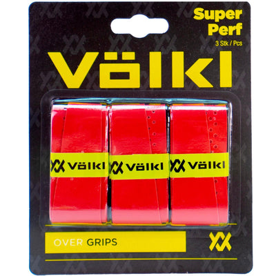 Volkl Super Perf Over Grip Overgrip Tennis Squash Badminton - 3 Pack - Red Payday Deals