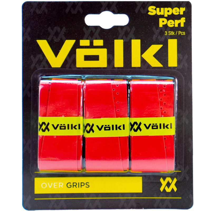 Volkl Super Perf Over Grip Overgrip Tennis Squash Badminton - 3 Pack - Red Payday Deals