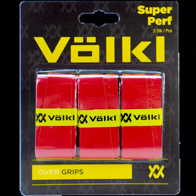 Volkl Super Perf Over Grip Overgrip Tennis Squash Badminton - 3 Pack - Red Payday Deals