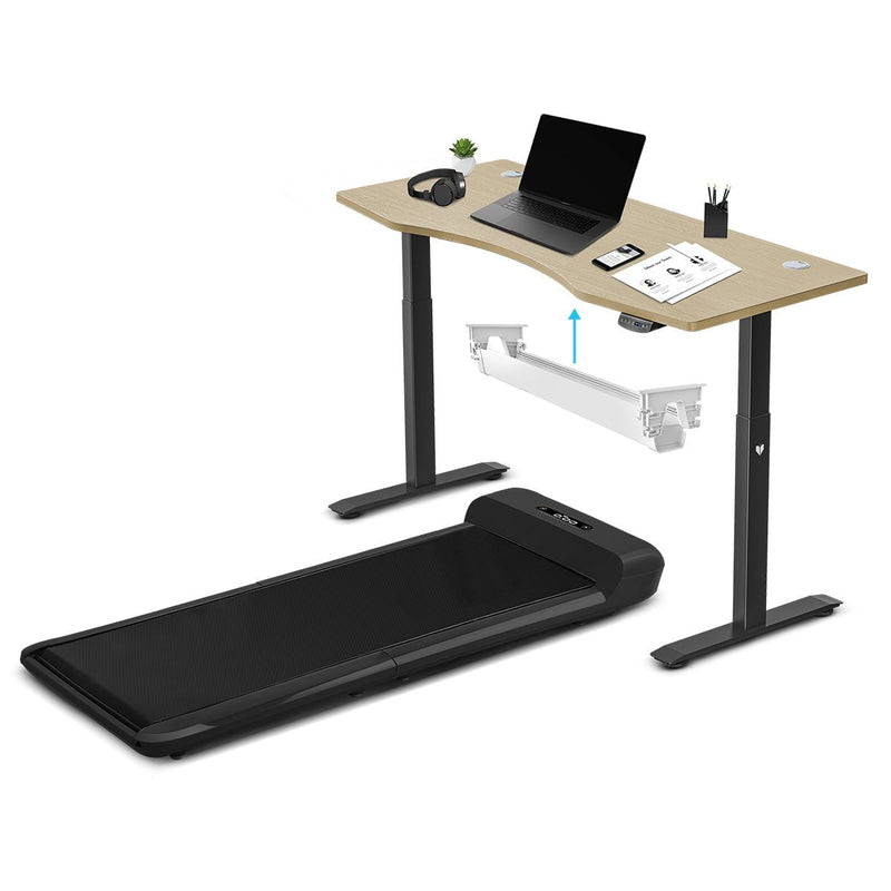 WalkingPad C2 Treadmill + ErgoDesk Automatic Standing Desk 1500mm in Oak/Black + Cable Management Tray Payday Deals