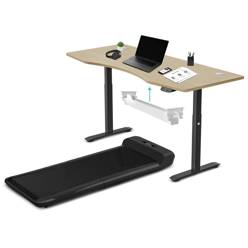 WalkingPad C2 Treadmill + ErgoDesk Automatic Standing Desk 1800mm in Oak/Black + Cable Management Tray Payday Deals