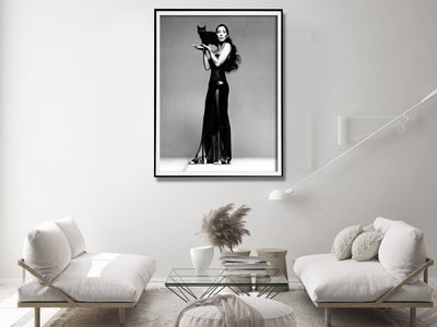 Wall Art 100cmx150cm Cher Music Black and White, Black Frame Canvas Payday Deals