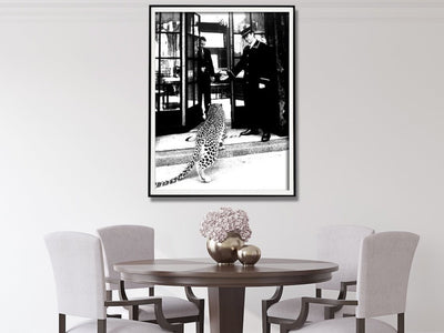 Wall Art 100cmx150cm Luxury Brand Leopard Jewelry Shop Poster, Black Frame Canvas Payday Deals