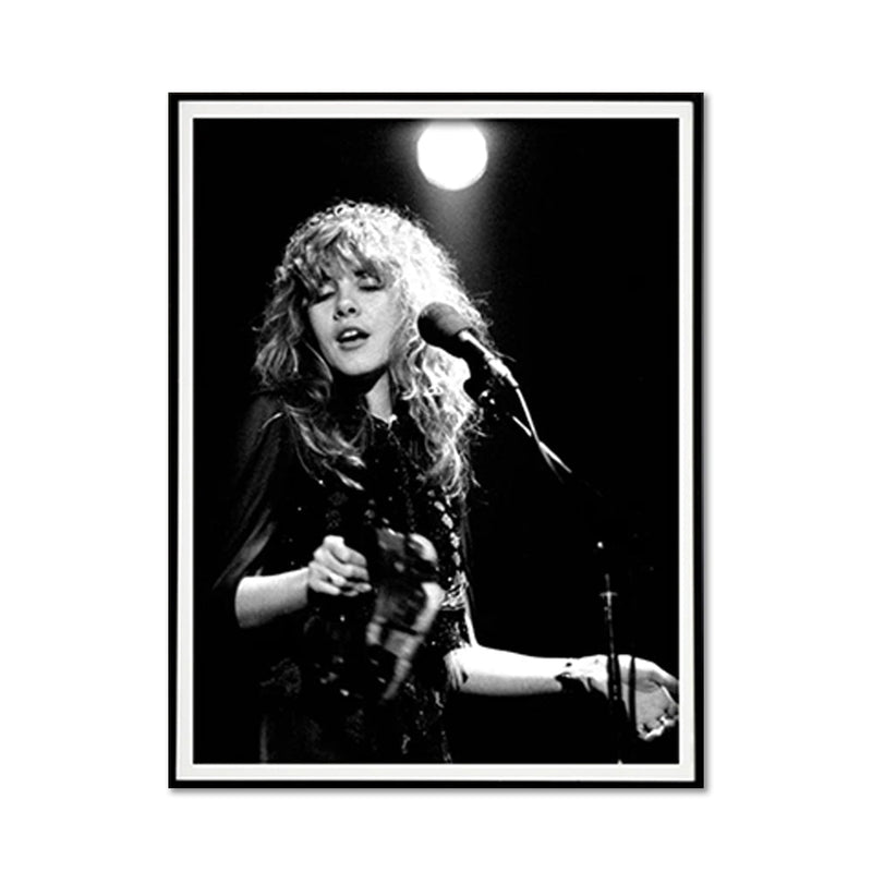 Wall Art 100cmx150cm Young Stevie Nicks in Concert Poster, Black Frame Canvas Payday Deals