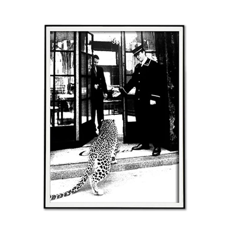 Wall Art 30cmx40cm Luxury Brand Leopard Jewelry Shop Poster, Black Frame Canvas Payday Deals