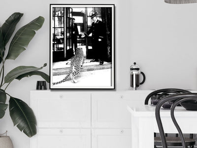 Wall Art 30cmx40cm Luxury Brand Leopard Jewelry Shop Poster, Black Frame Canvas Payday Deals