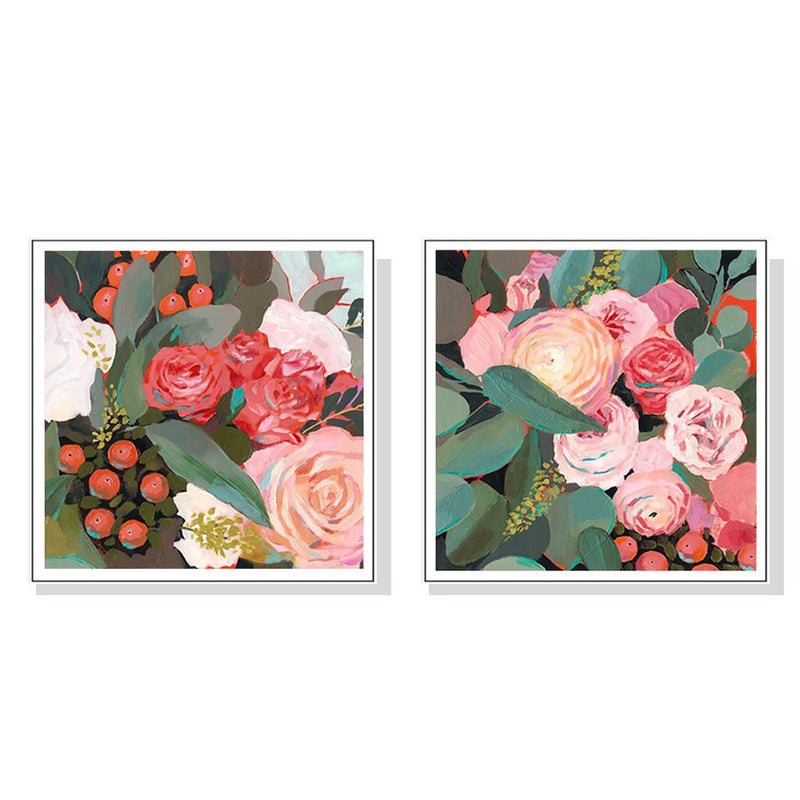 Wall Art 40cmx40cm Eucalyptus Bouquet 2 Sets White Frame Canvas Payday Deals