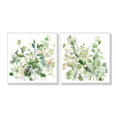 Wall Art 40cmx40cm  Sage Garden By Carol Robinson 2 Sets White Frame Canvas Payday Deals