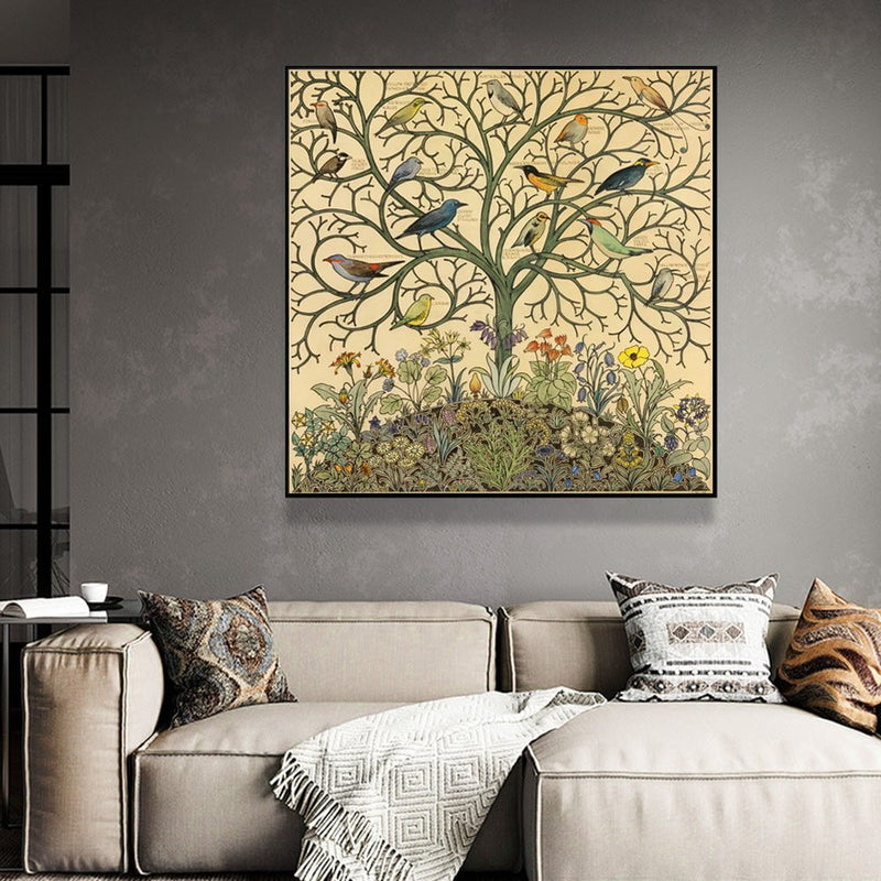 Wall Art 40cmx40cm Tree Of Life Black Frame Canvas Payday Deals