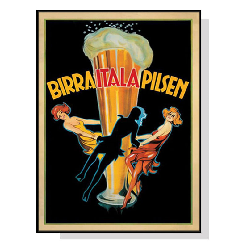 Wall Art 40cmx60cm Birra Itala Pilsen Black Frame Canvas Payday Deals