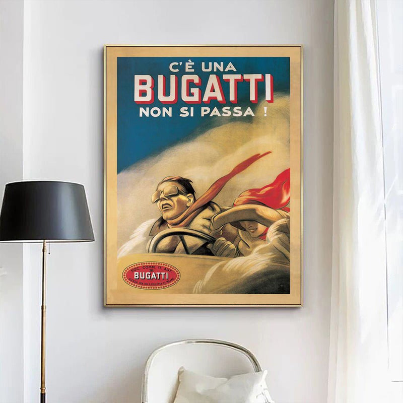 Wall Art 40cmx60cm Bugatti Gold Frame Canvas Payday Deals