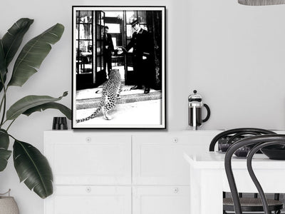 Wall Art 60cmx90cm Luxury Brand Leopard Jewelry Shop Poster, Black Frame Canvas Payday Deals