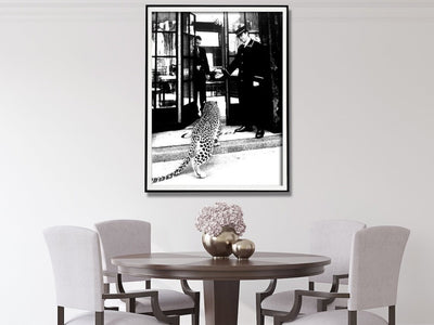 Wall Art 60cmx90cm Luxury Brand Leopard Jewelry Shop Poster, Black Frame Canvas Payday Deals