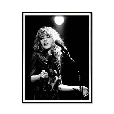 Wall Art 60cmx90cm Young Stevie Nicks in Concert Poster, Black Frame Canvas
