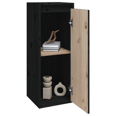 Wall Cabinet Black 30x30x80 cm Solid Wood Pine Payday Deals